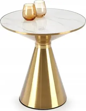 Стіл/лава Halmar Ława Okrągła 50Cm Tribeca Biały Marmur