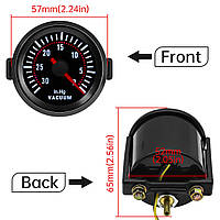 Вакуумний економетр датчик розрідження повітря у впускному колекторі датчик розрідження впускного повітря чорний 52мм