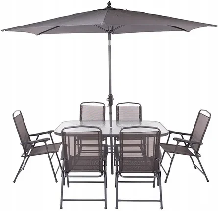 Комплект меблів Patio Komplet Mebli Stół 6 Krzeseł Parasol 47973, фото 1