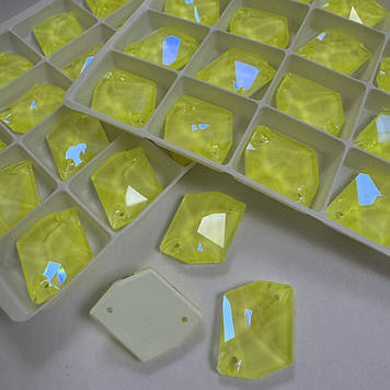 Cтразы пришивные Lux Neon Yellow Delight 16x20mm космик