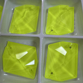Пришивні стрази косміки Neon Yellow 21x26mm