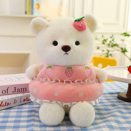 Дитяча плюшева іграшка "Ведмедик у платті" 35 см, фото 1