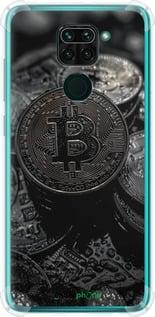 Чехол на Xiaomi Redmi Note 9 Black Bitcoin "6090sp-2017-7290"