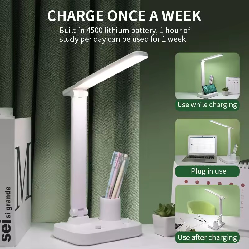 Настільна світлодіодна лампа з акумулятором 2400mah біла 6 W 30-світлодіодів (DN-Li620)