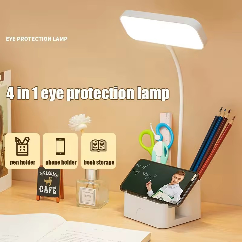 Настільна світлодіодна лампа з акумулятором 1200mah біла 4 W 24-світлодіодів (DN-D206)