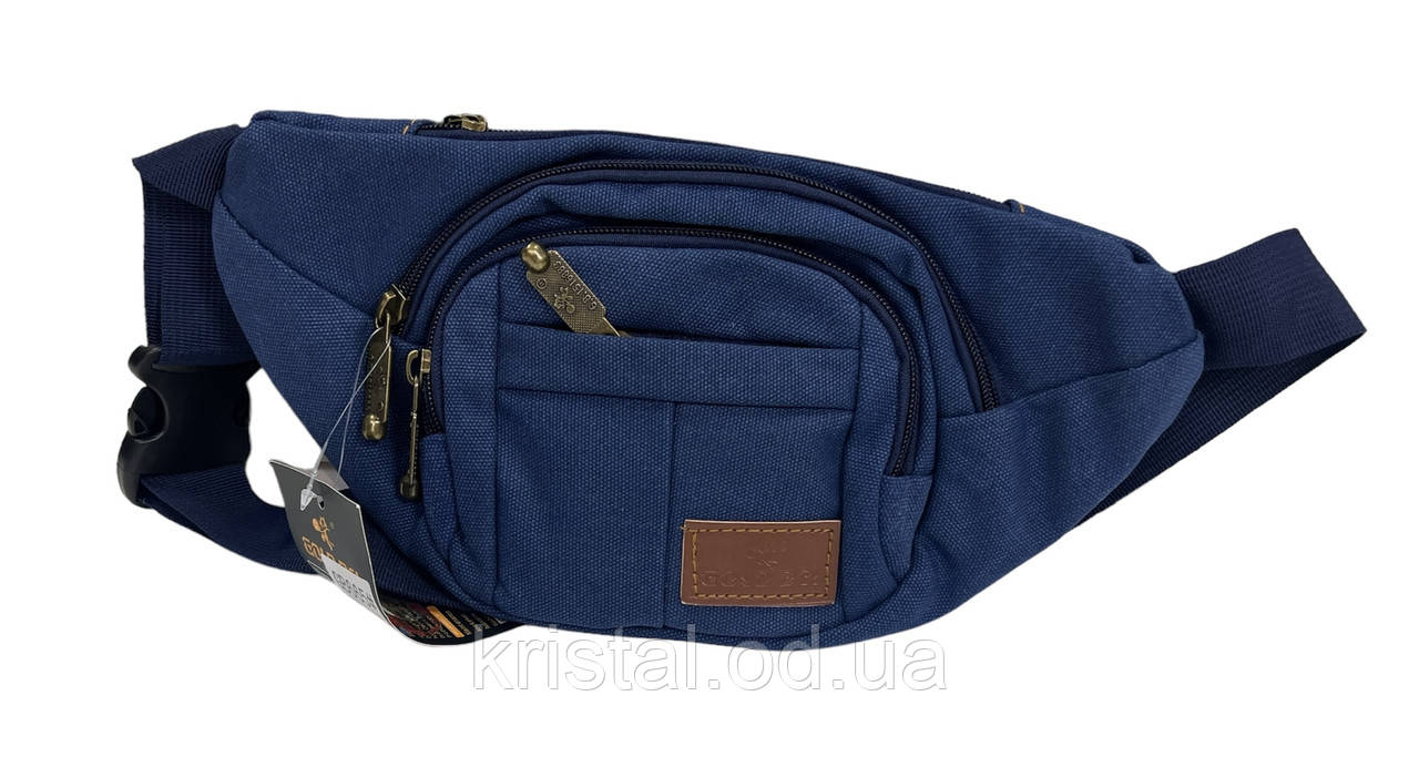 Чоловіча брезентова сумка на пояс оптом 30*16 см. серії "Goldbe" No13032, фото 1