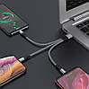 USB кабель Hoco X47 3-in-1 iPhone / MicroUSB /Type-C короткий 25см - Grey, фото 4