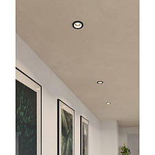 Вбудований точковий світильник чорно-білий металевий на 1 лампу GU10 9.3х2.8 см, фото 3