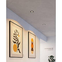 Вбудований точковий світильник чорно-білий металевий на 1 лампу GU10 9.3х2.8 см, фото 5