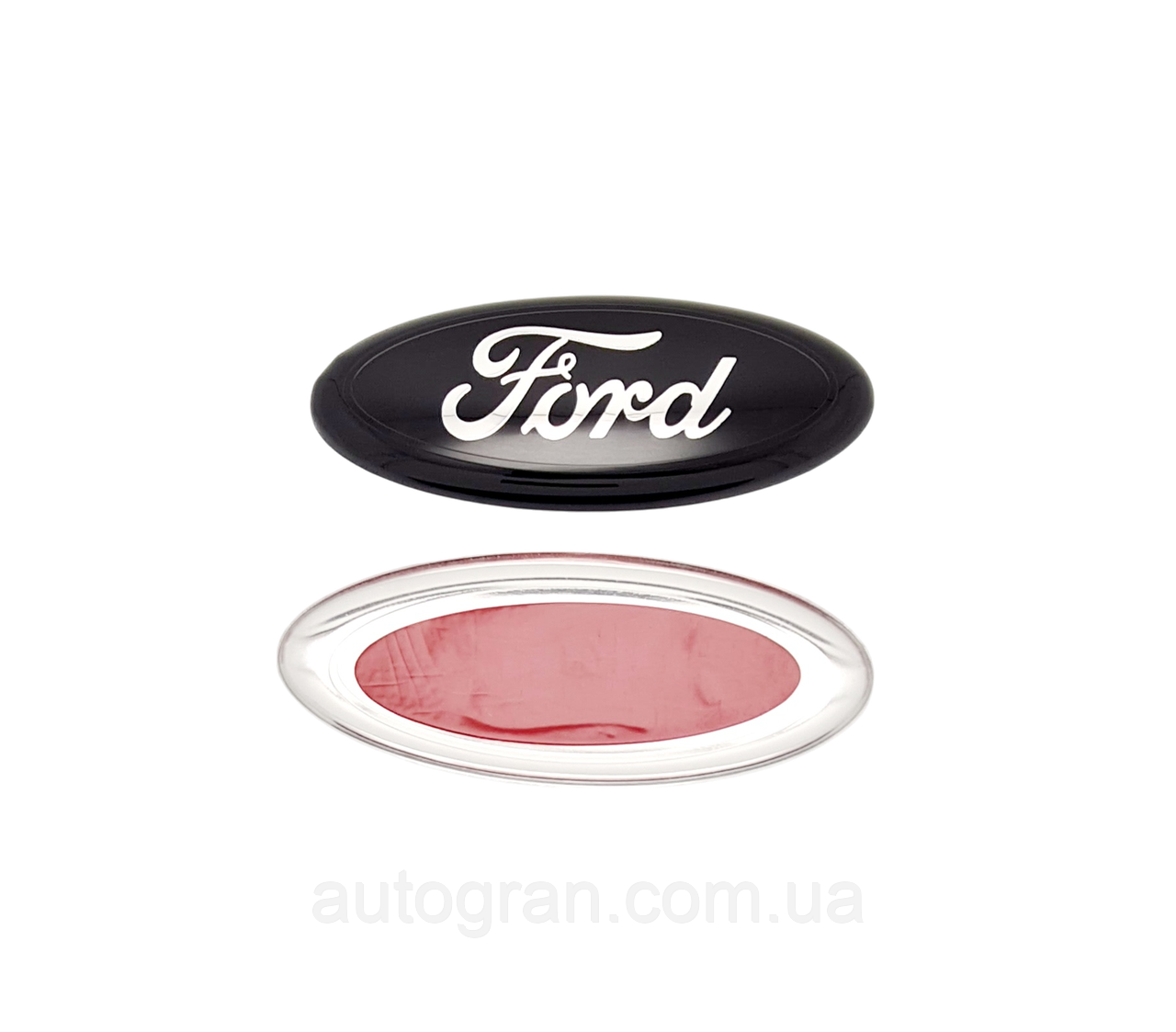 Емблема решітки радіатора Ford Mondeo 125ммx50мм чорна+хром, фото 1