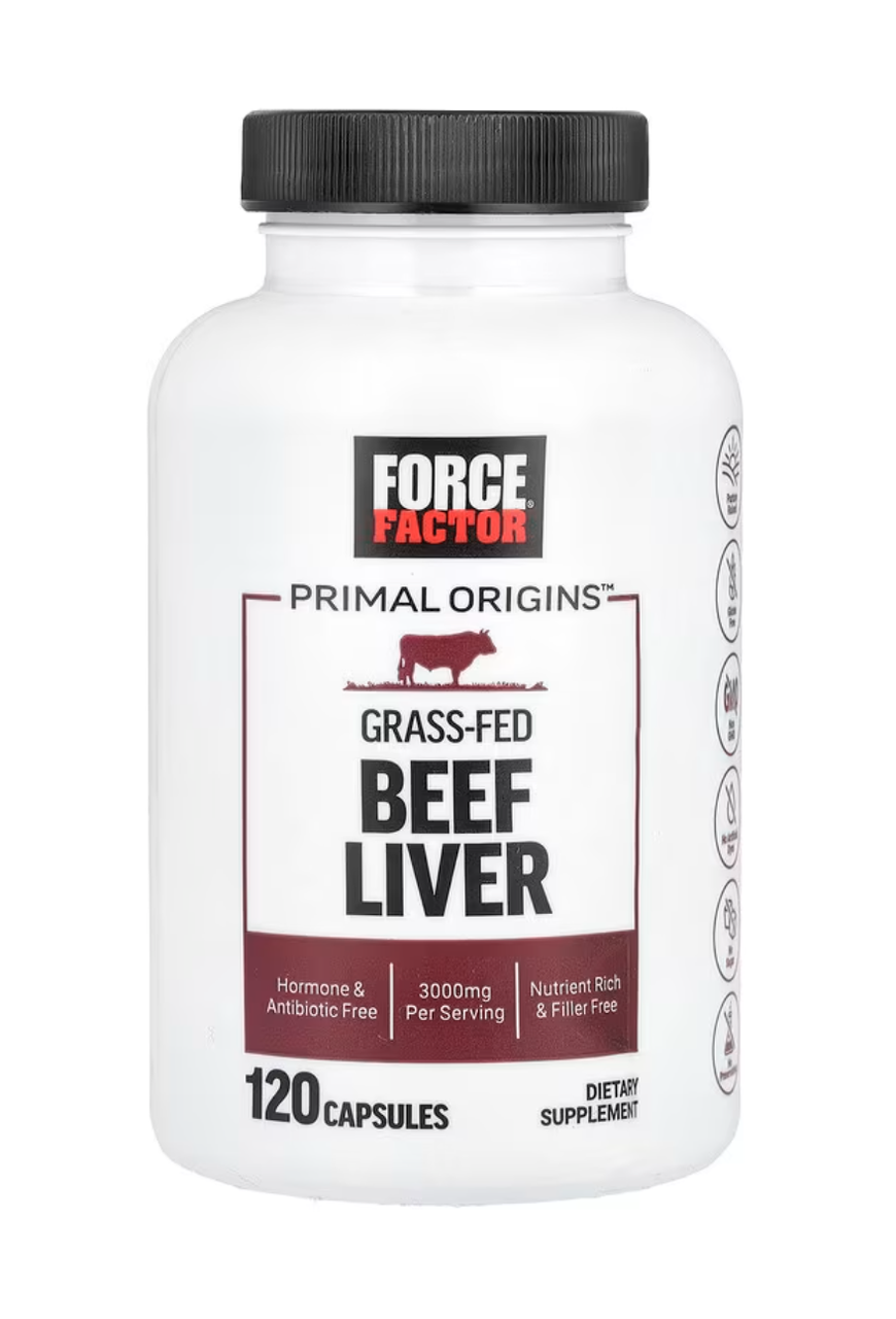 Force Factor Grass-Fed Beef Liver 3000 mg 120 Capsules