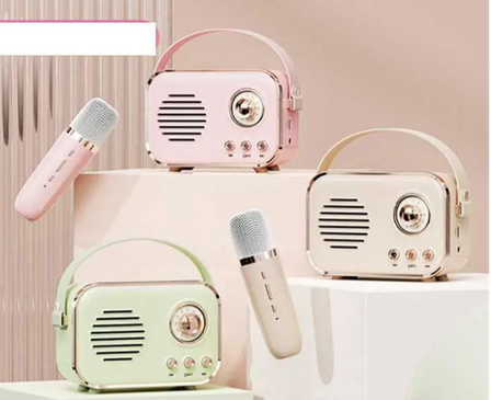 Портативна Bluetooth колонка з караоке мікрофоном C 66387, рожева, фото 3