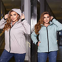 Жіноча куртка вітрівка 48-50, 52-54, 56-58, 60-62 чорний, мінтол, блакитний, беж