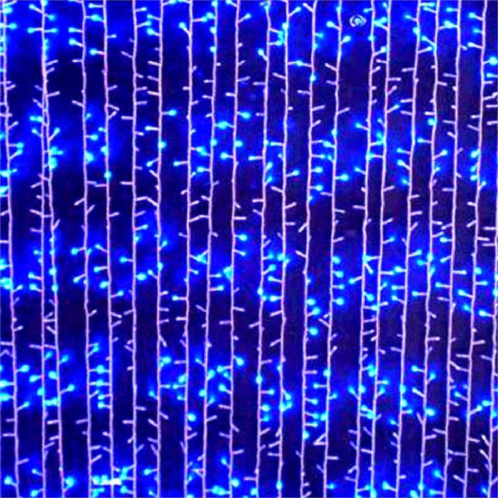 Світлодіодна гірлянда Водоспад 3х1,2м, Світловий дощ 240LED колір: синій, прозорий провід