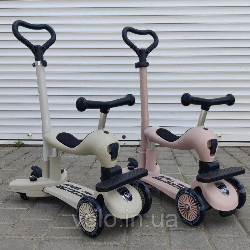 Фірмовий самокат-біговел Scooter Zinbang ABC TKWW 3in1, дитячий самокат, біговел для дитини