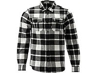 Сорочка фланелева біло-чорна, YATO розм. S/ 75см х 50см,100%-бавовна [40]