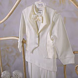 Костюм для хрещення "Міні Бос" довгий рукав інтерлок зріст 56 см (0 – 1 місяць) Betis Молочний, фото 3