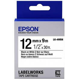 Стрічка для принтера етикеток Epson LK4WBN (C53S654021) - оригінал