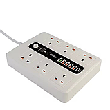 Мережевий фільтр BKL-11 з функцією таймера на 6 розеток 1 TYPE-C+ 5 USB 10 А 250 V, білий, фото 4
