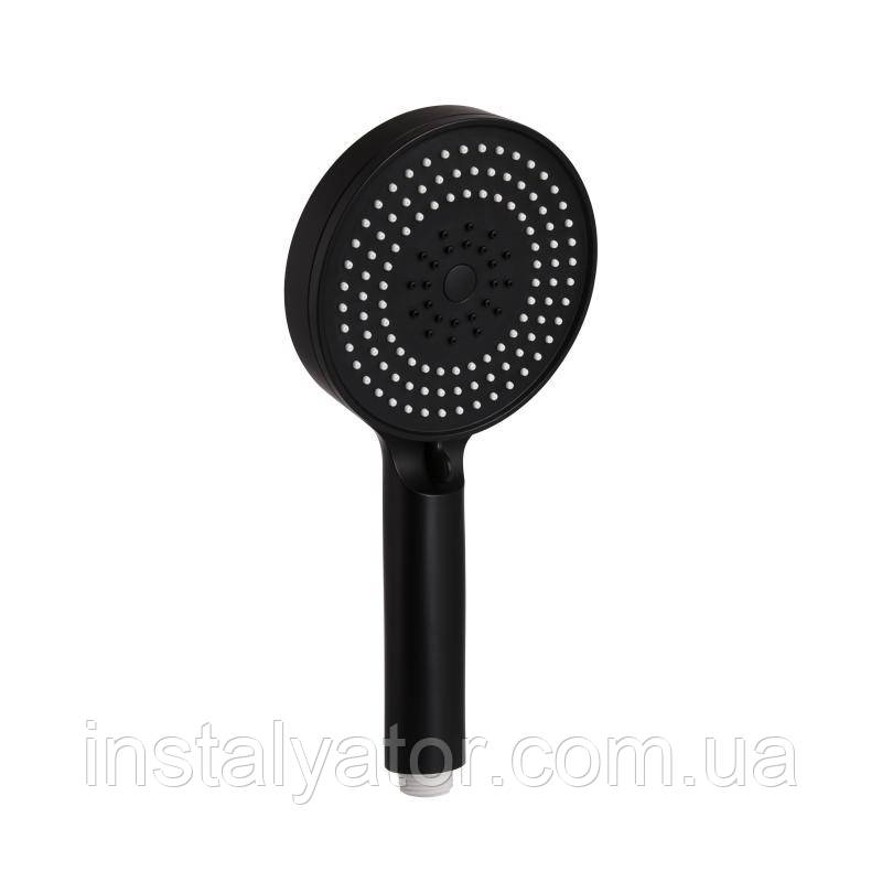 Лійка для ручного душу Qtap Rucni D 130 мм округла QTRUC125BLM45951 Black Matt