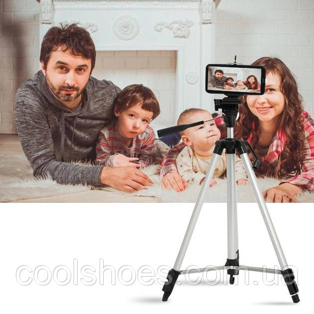 Штатив для камери, телефону, трипод, тринога TriPod 330A 0.50-1.35м, штатив для блогера, для зйомки NX-45