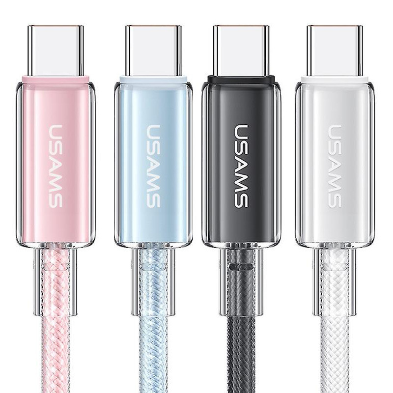 Дата кабель USAMS US-SJ660 Type-C to Type-C PD100W Cloud Series (1.2m)