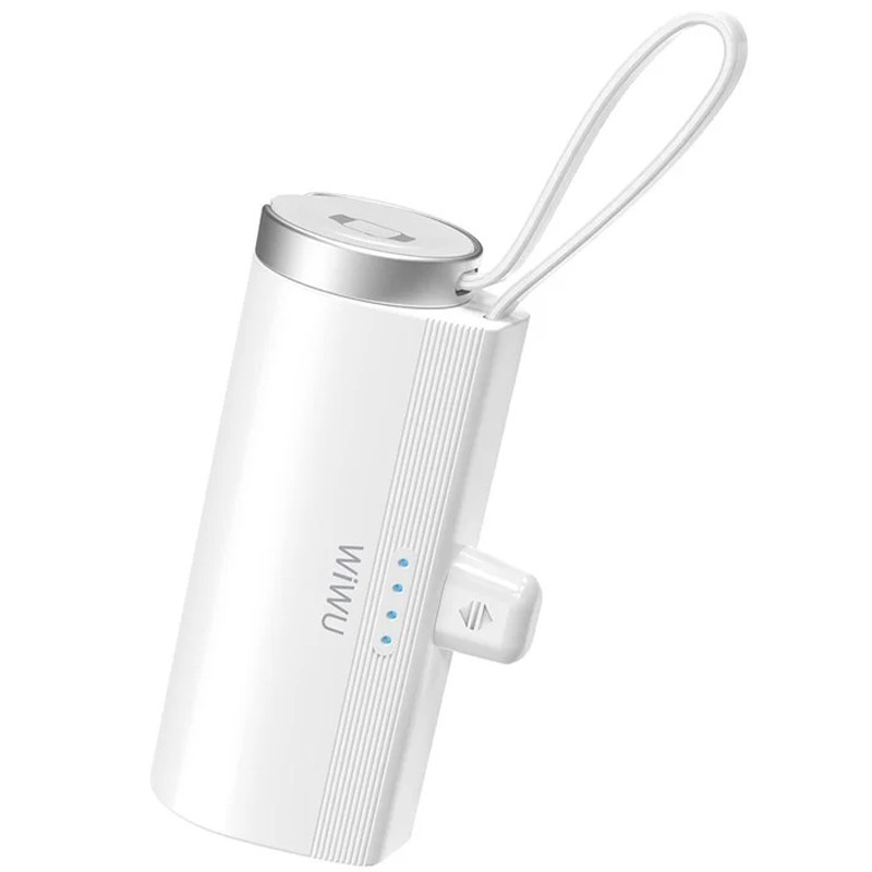 Портативний ЗП Power Bank WIWU W026 2 in 1 Type-C з БЗП For Apple Watch 15W 5000 mAh White, фото 1
