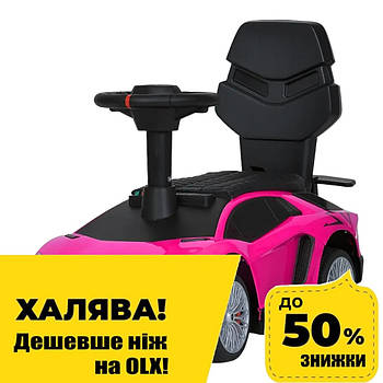 Каталка-толокар з мотором (музика, світло, 1 мотор 25W, акумулятор 6V4, 5AH) M 5777EBL-8 Рожевий