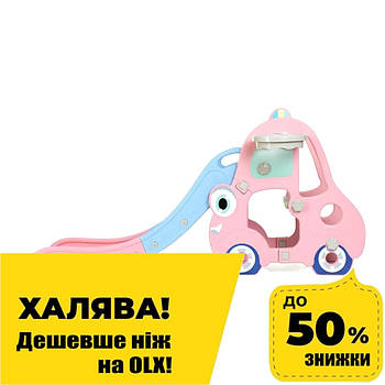 Гірка машинка з баскетбольним кільцем Bambi L-CC01-8 | Гірка машинка Рожева