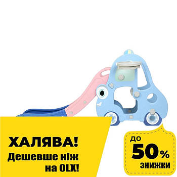 Гірка машинка з баскетбольним кільцем Bambi L-CC01-4 | Гірка машинка Блакитна