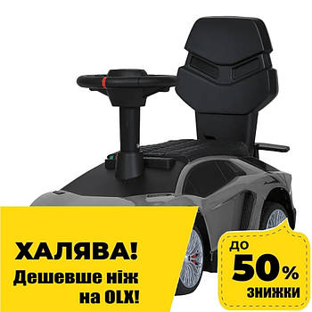 Каталка-толокар з мотором (музика, світло, 1 мотор 25W, акумулятор 6V4, 5AH) M 5777EBL-11 Сірий