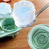 Силіконова форма для льоду 3D Троянди, 4 шт, фото 4