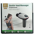 Масажний пістолет для м'язів подвійний з дисплеєм, USB-зарядка mp 921 Білий, фото 6