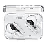 Навушники Bluetooth TWS XO G21 Crystal Translucent Dual-Mic ANC+ENC Білі, фото 3
