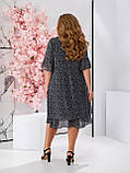 Легка шифонова сукня вільного силуету Розміри 52, 54, 56, 58, 60, фото 7