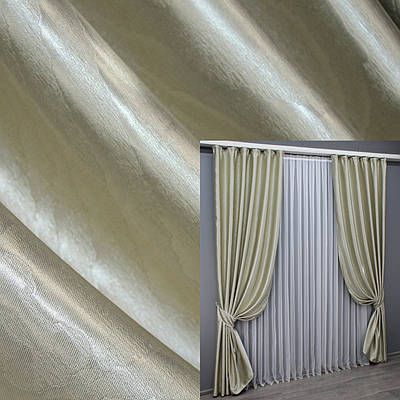 Комплект штор (2шт. 1,5х2,7м.) з тканини софт. Колір шампань. Код 1433ш 33-0320