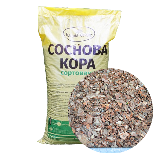 Соснова кора мульча 0-10 мм у мішку 40 л