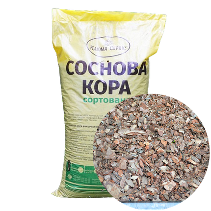 Соснова кора мульча 0-10 мм у мішку 40 л, фото 1