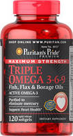 Puritan's Pride Maximum Strength Triple Omega 3-6-9 Fish Flax & Borage Oils 120 softgels