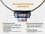 Налобний ліхтар Fenix HL40R з зумом (600Lm, Cree XP-L V3, 2000 mAh, Zoom, IP-66, USB, Індикатор заряду) СИНІЙ, фото 6