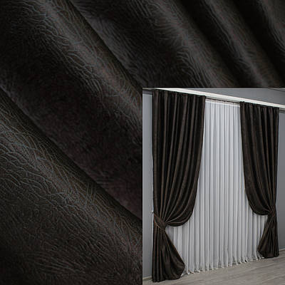 Комплект штор (2шт. 1,5х2,75м.) з тканини софт. Колір венге. Код 1450ш 33-0323