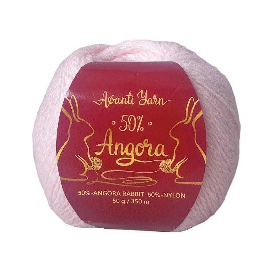 Avanti Yarn ANGORA 50 (Аванті Ярн Ангора 50) № F01 світло-рожевий (Пряжа ангора, нитки для в'язання)