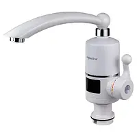 Кран водонагрівальний для кухні AQUATICA гусак прямий з дисплеєм NZ-6B242W