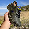 Чоловічі тактичні кросівки хакі шкіряні військові демісезонні, армійське взуття на весну осінь для зсу, розмір 40 41 42 43 44 45, фото 4