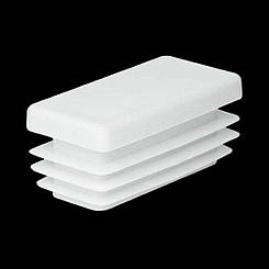 Заглушка 60 х 40 біла для профільних труб прямокутна пластикова поліетилен ПЕ меблева