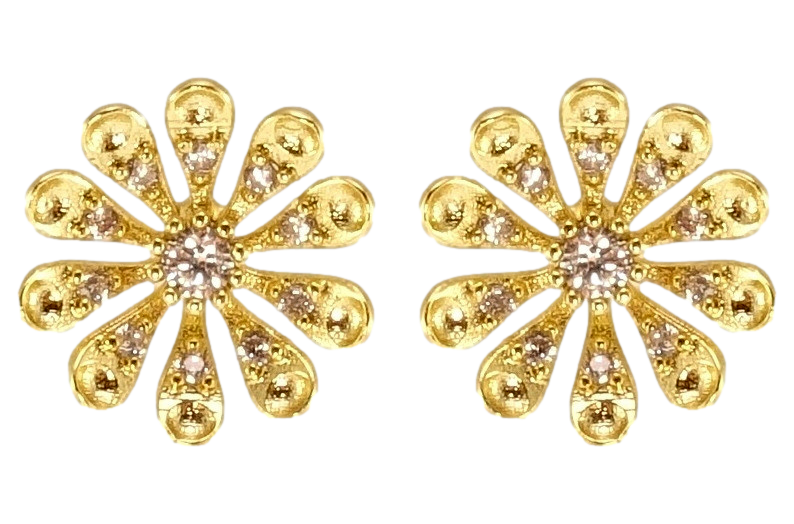 Сережки Xuping QQMM Позолота 14K пусети "Ромашки"