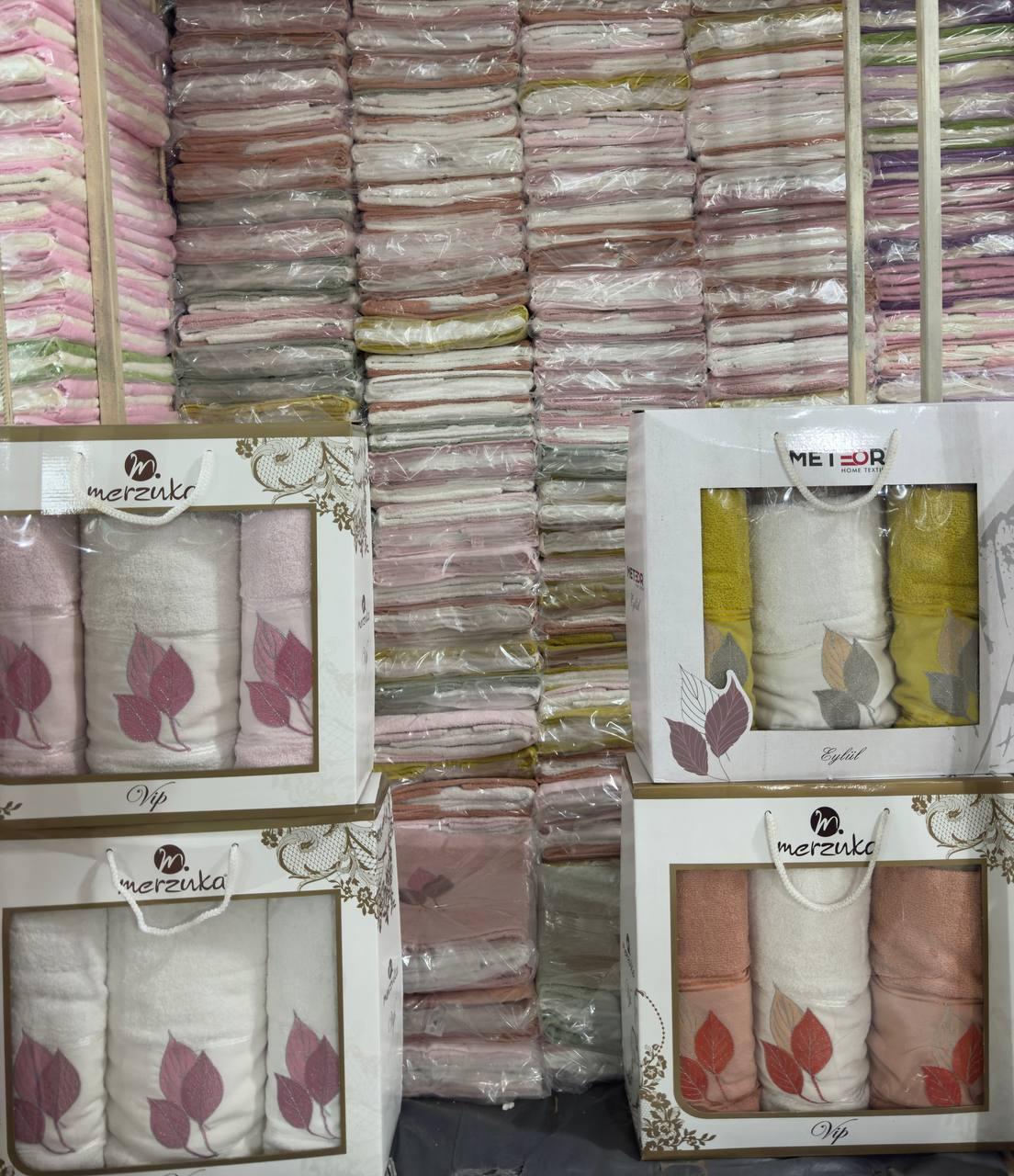 Подарунковий набір із 3 рушників (Туреччина)/набір махрових рушників, фото 1