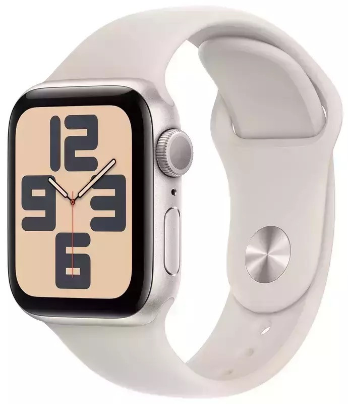 Apple Watch SE 2 44mm Starlight Aluminum Case with Starlight Sport Band (M/L) (MRE53) 2023