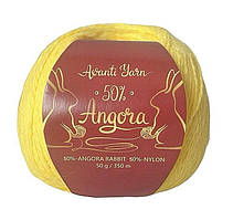 Avanti Yarn ANGORA 50 (Аванті Ярн Ангора 50) № H910 жовток (Пряжа ангора, нитки для в'язання)