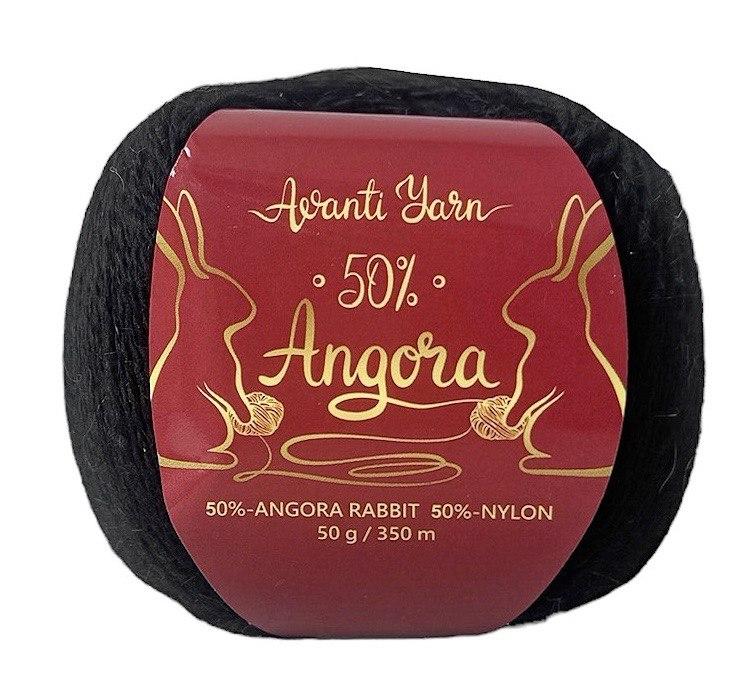 Avanti Yarn ANGORA 50 (Аванті Ярн Ангора 50) № F21 чорний (Пряжа ангора, нитки для в'язання)